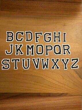Iron On Patches 22 PCS Black & White Alphabet (SKU: 66MI)